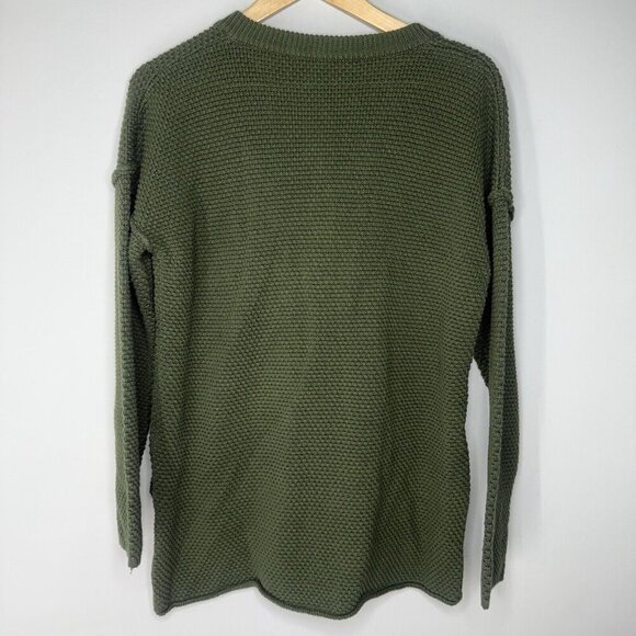Women’s Forest Green Chunky Knit Earthy Style Sweater Boho Size Large - Picture 5 of 6
